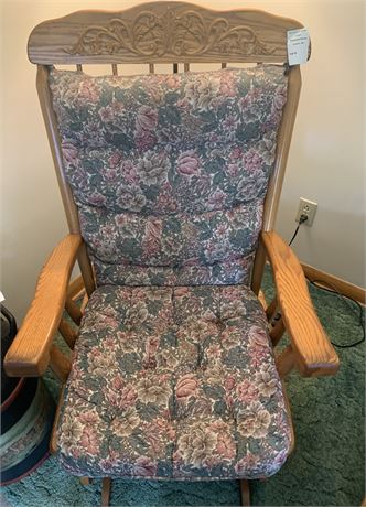 Oak Rocking Chair/Glider With Padding