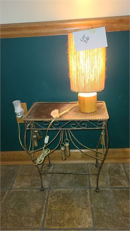 Small Metal Table & Small Table Lamp