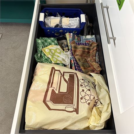 Large Drawerful of Unsorted Fabric and More