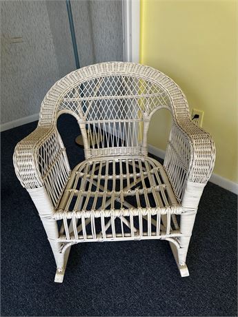 White Wicker Rocker