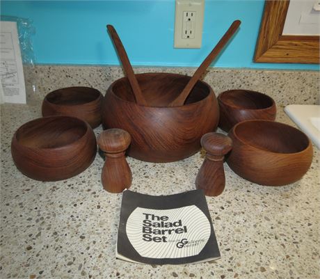 Salad Barrel Wood Salad Set