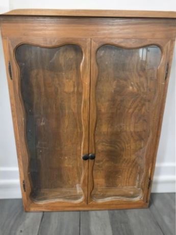 Wood Wall Cabinet With Glass Doors