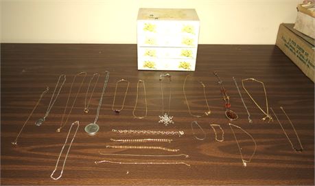 Jewelry Box, Chains, Bracelets