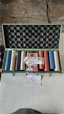 Poker Chip Set with Cards & Case