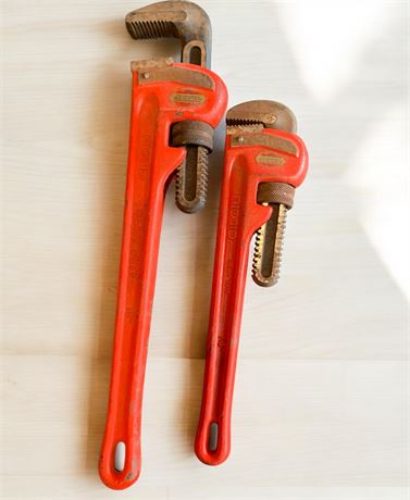 Ridgid Pipe Wrench Lot of 2 18" and 14"