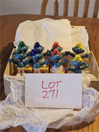 Vintage Helm & Wallace Berrie Early 1980's Push-Button Smurf Characters