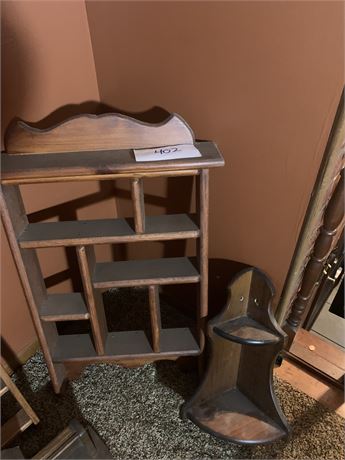 Wood Shadow Box and Corner Shelf