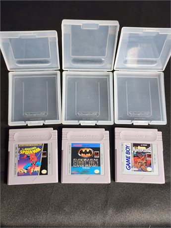 (3)  Nintendo GAMEBOY Vintage Games in plastic case Lot 1