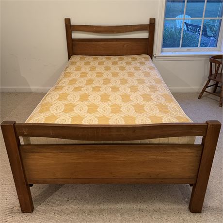 Vintage Solid Wood Twin Bed Frame