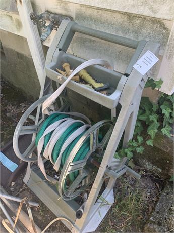 Garden Hose Reel Cart W/Garden Hose