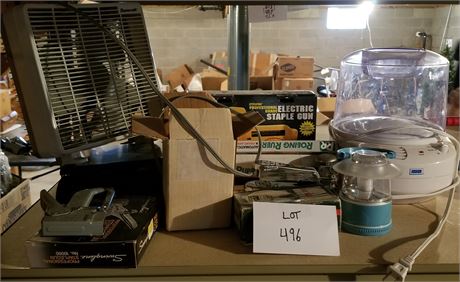 Mixed Lot- Table Fan, Staplers, Reli-on & More
