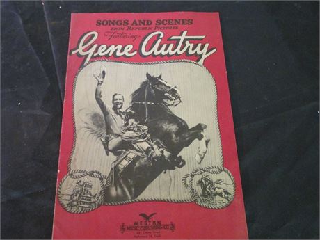 1940 Gene Autry Republic Pictures Songs & Scenes Rare Book