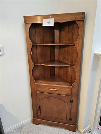 Vintage Wood Corner Cabinet