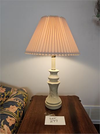 HP Cream Floral Table Lamp – 27"H with Shade