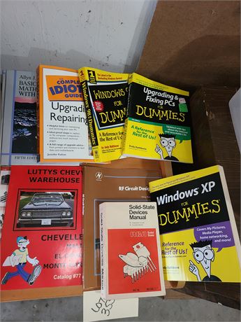 Box of Computer How To Books / Math & More