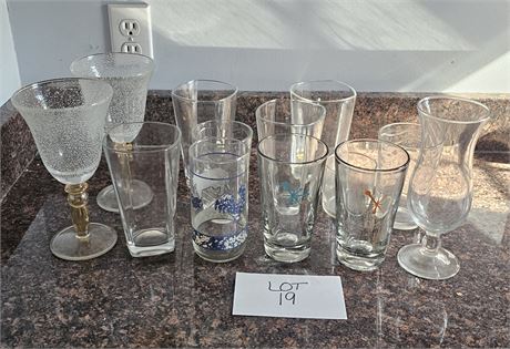 Mixed Drinking Glass Lot
