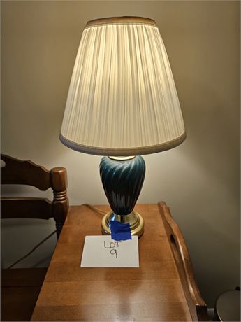 Green & Brasstone Table Lamp
