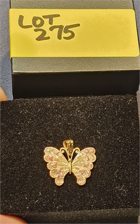 14k Butterfly Pendant 0.6 dwt