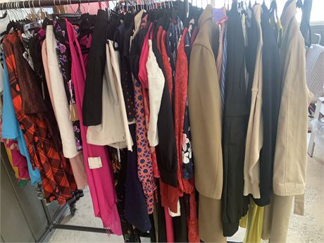 Rolling Rack of Women's Clothing (Rack Not Included)