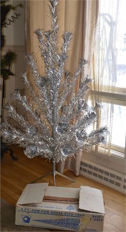 Vintage aluminum Pom Pom Christmas tree