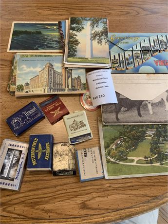 Vintage Post Cards, Matchbooks & More
