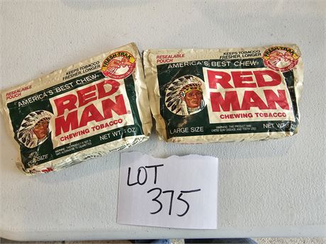 (2) Un-Used Bags of Vintage Redman Chewing Tobacco