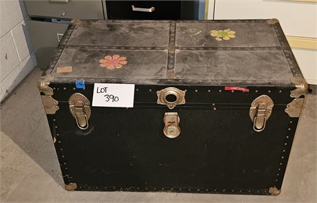 Antique Flatback Steamer Trunk