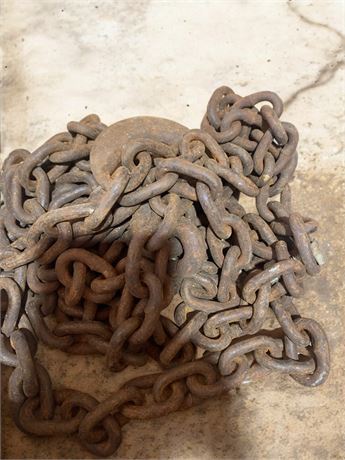 Vintage Heavy Duty Log Chain With Industrial Hook