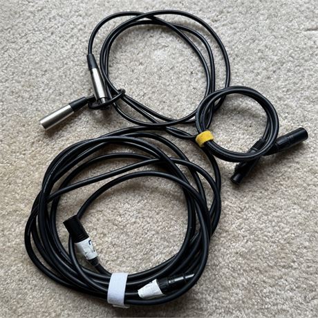 XLR Audio Cables - Lot of 3, Various Lengths