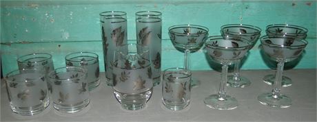 Assorted Silver Leaf Glassware