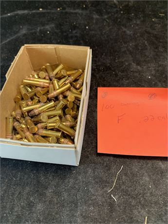 .22 Caliber Cartridges Stamped With F - 100 Count