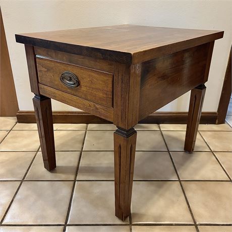 Wooden Side or End Table w/ Single Drawer Storage - 19 x 24 x 22"T