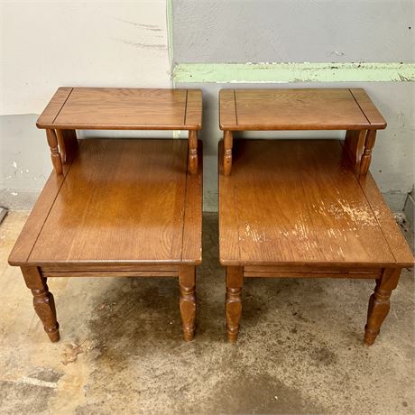 Vintage Wood End Tables