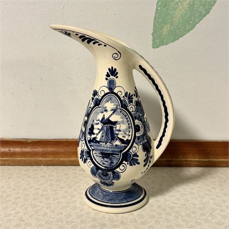Delfts Holland Vintage Hand Painted Ewer - 6.5"
