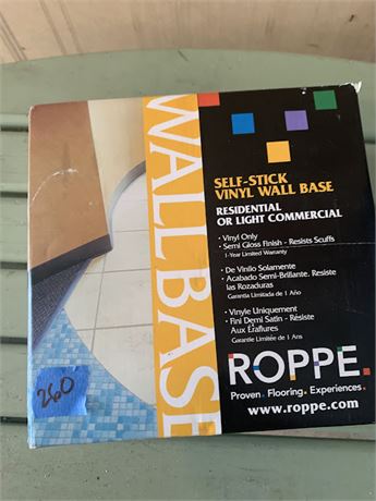 Roppe Self-Stick Vinyl Wall Base Flooring Tile Residential Or Light Commercial