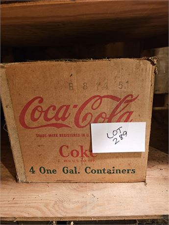 Vintage Glass 1 Gal Coca-Cola Syrup Bottles - 4 Per Box