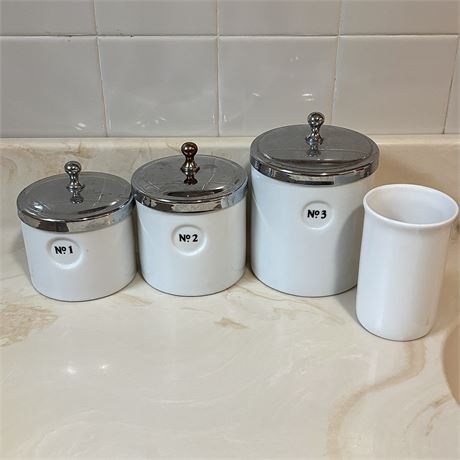 Washroom Countertop Decorative Ceramic Canister Set