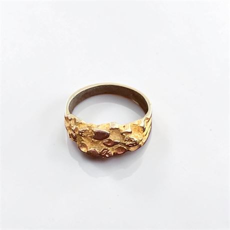 Yellow Gold Nugget Ring (Size 5)