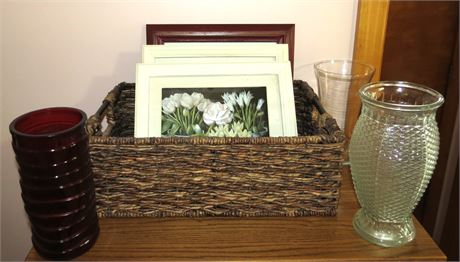 Vases, Basket, Framed 3D Decor