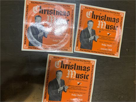 Lawrence Welk Christmas Music 33 RPM Cardboard Record Lot of 3