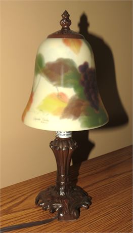 Glynda Turley Signed Reverse Hand Painted Lamp