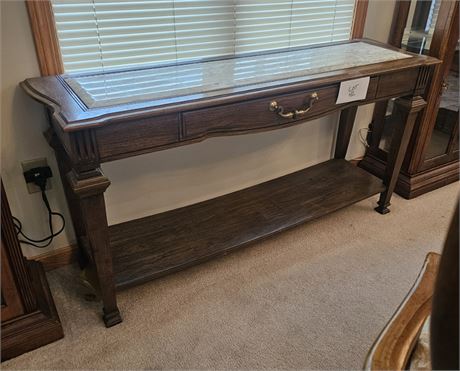 Wood & Marble Top Couch Table