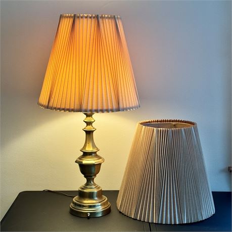 Brass 3-Way Table Lamp w/ Extra Shade