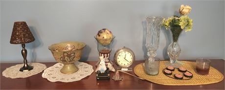 Mixed Lot: Candles, Big Ben Clock, Vases, Etc