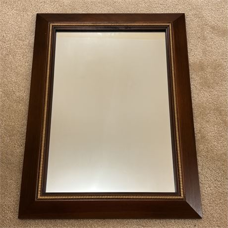 Class Wood Framed Hanging Accent Mirror