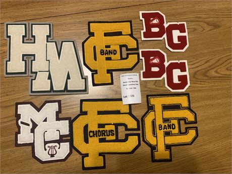 Vintage Chenille High School Varsity Letter Patches - Band, Chorus & More