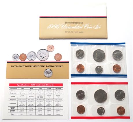 1986 Uncirculated Coin Set