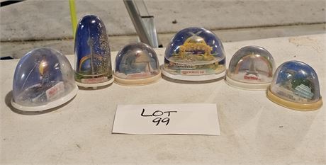 Vintage Mixed Souvenir Snow Globes Mixed States