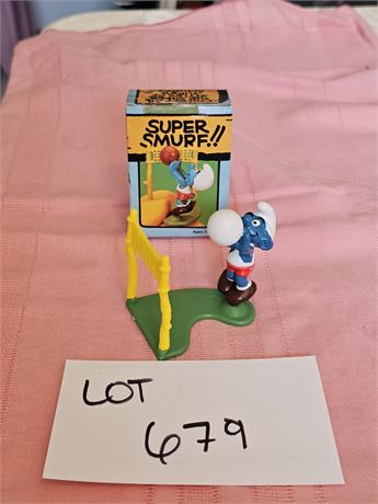 Original Peyo PVC Super Smurf in Box - 1981