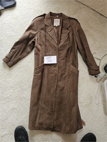 Lisa Loren Size XS Brown Suede Full Length Coat